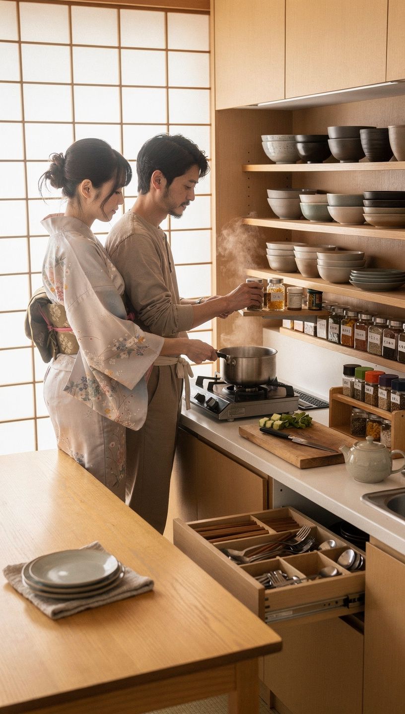 デスク上に配置された文房具の整理整頓されたケースの写真