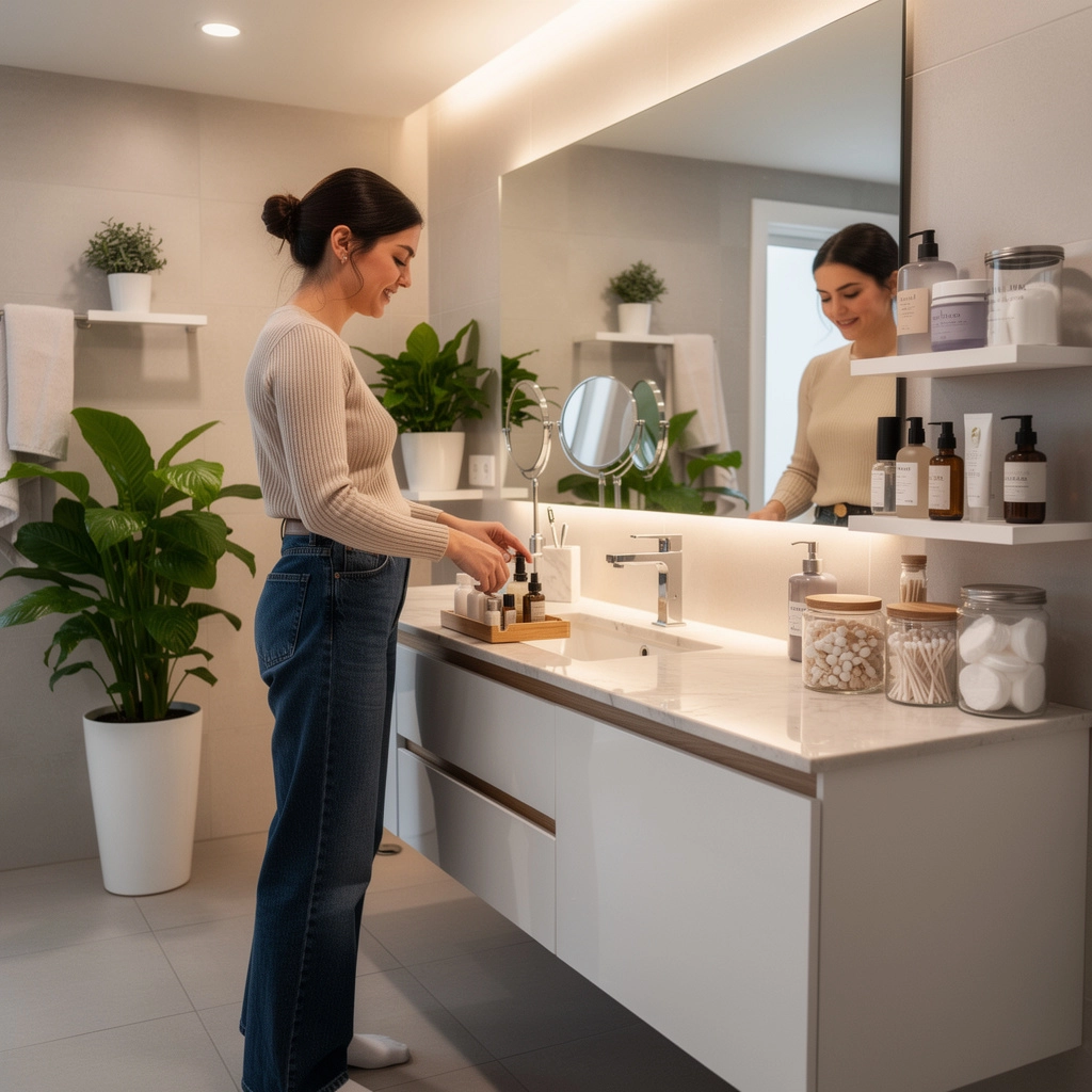 玄関に置かれた靴の整理用ラックのビジュアル